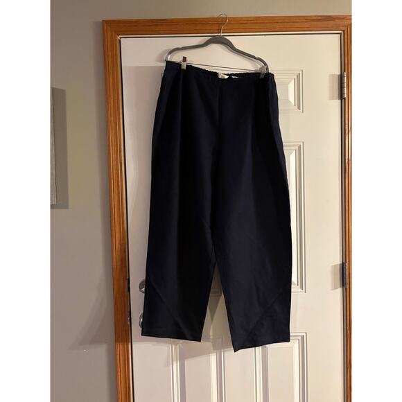 The Talbots Irish Linen Blend Wide Leg Pants size 22 in navy blue - Picture 2 of 3